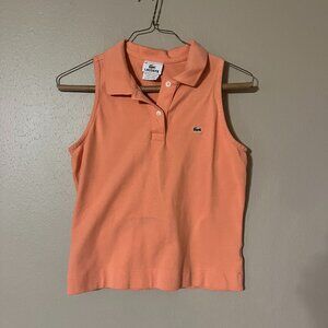 Coral Sleeveless Collared LACOSTE Top Designed in France - Size 38